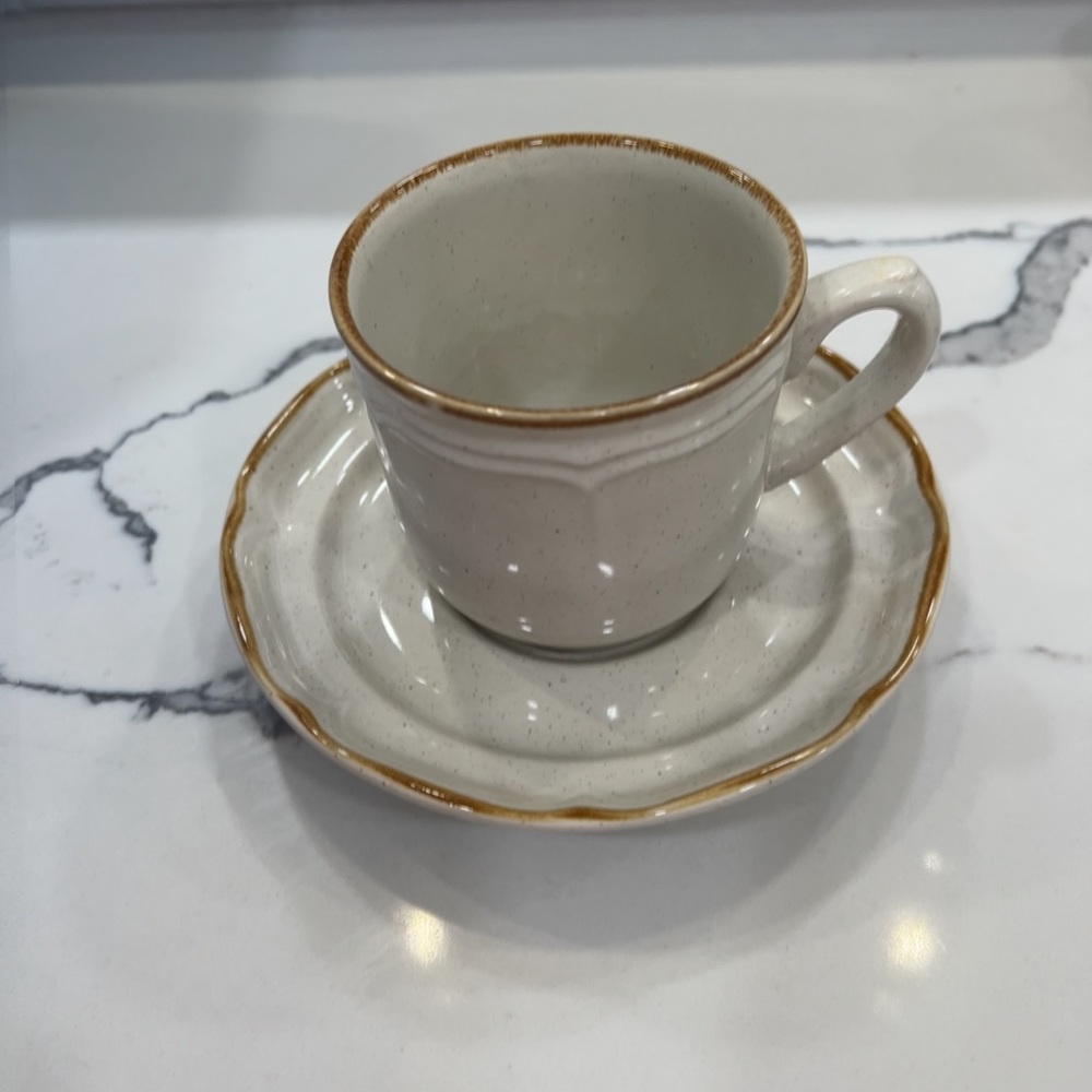 International Stoneware Japan Cup & Saucer Set.  … Eterna. Stoneware Japan